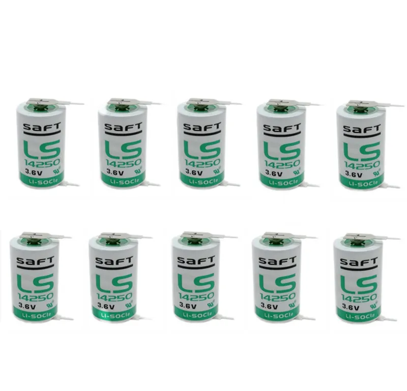 10 шт./лот новый оригинальный SAFT LS 14250 LS14250 1/2 AA 1/2AA 3 6 В 1250 мАч ПЛК литиевая батарея с
