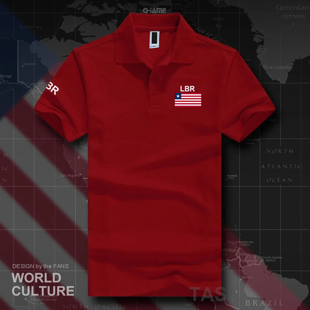 Liberia Liberian polo рубашки для мужчин с коротким рукавом белые бренды принтом страны 2017