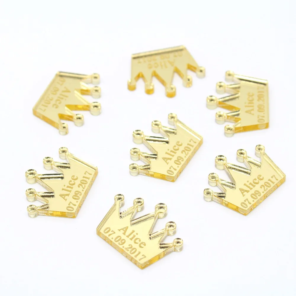 50 * персонализированные принца ребенка душ зеркало Корона стол центральным