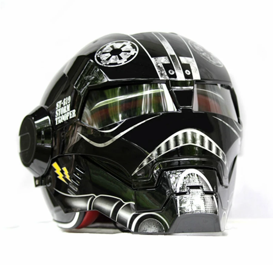 1 шт. черный Star Wars Железный человек полуоткрытый Уход за кожей лица ABS шлем Chopper Мотокросс мотоциклетный шлем