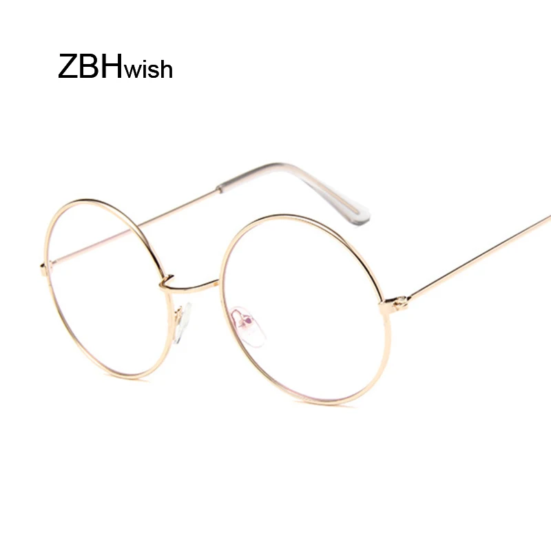 Модные круглые винтажные очки, оправа для женщин, Lunette, металлическая оправа, прозрачные линзы, оптические прозрачные очки, женские зеркальные простые
