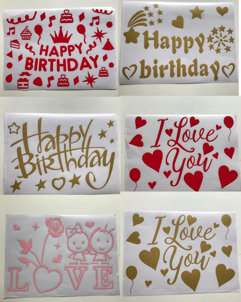 Счастливые наклейки со стразами и любовным дизайном прозрачные большие