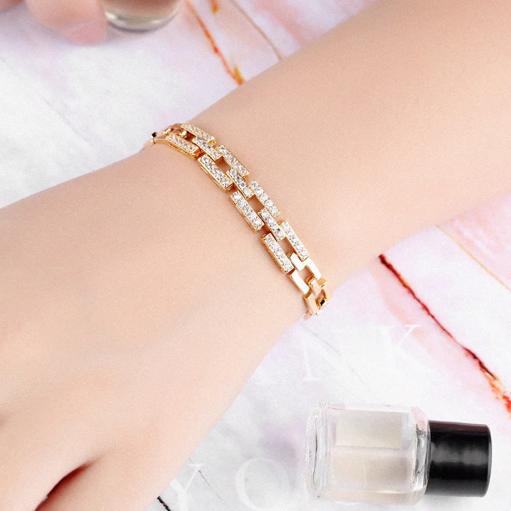 Распродажа позолоченный микро-мозаичный браслет из циркония со стразами и