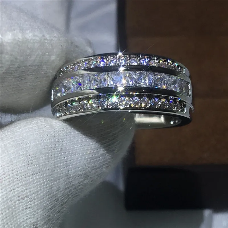 Мужское кольцо с фианитом 3 мм 5 А белым золотом|wedding band ring|band ringring for |