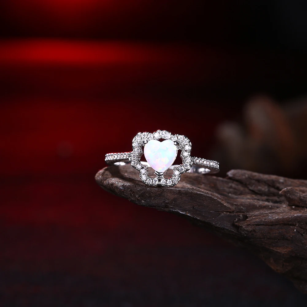 Романтическое свадебное кольцо для невесты с полным белым золотом роскошное