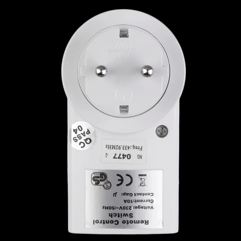 433.92MHz Wireless Remote Control Home House Power Outlet Light Switch Socket +1 EU Connector Plug | Электроника