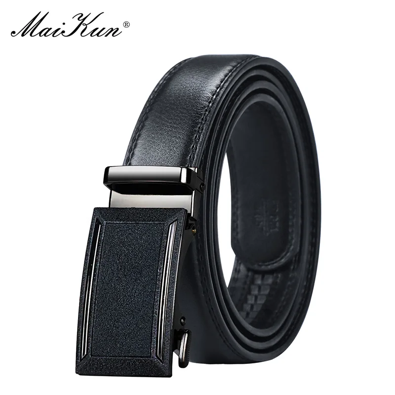 Maikun Belts for Men Luxury Genuine Leather Men Belt Automatic Metal Buckle Formal Business Belt for Male
