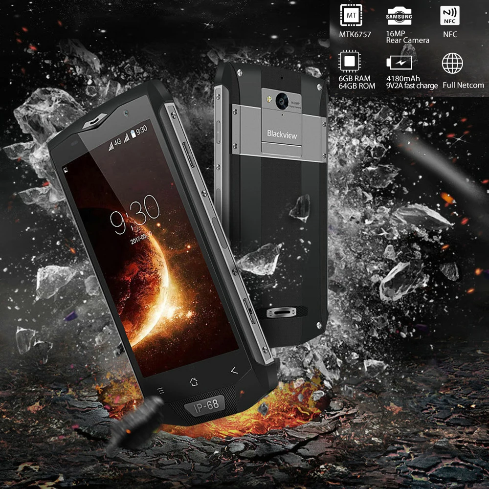 Blackview BV8000 Pro 6 Гб 64 Оригинал 5 &quotIP68 водонепроницаемый мобильный телефон