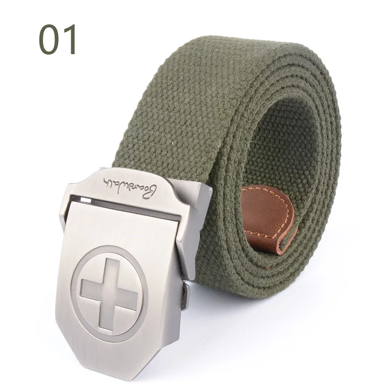 Мужская Холст ремень металлической вставкой Пряжка военные нейлон Обучение