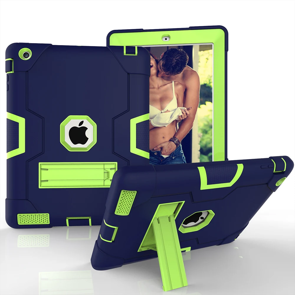 

Безопасный Чехол-подставка для apple ipad 2 3 4, противоударный сверхпрочный силиконовый армированный чехол для планшета ipad4 iPad3, чехол, подарок для детей
