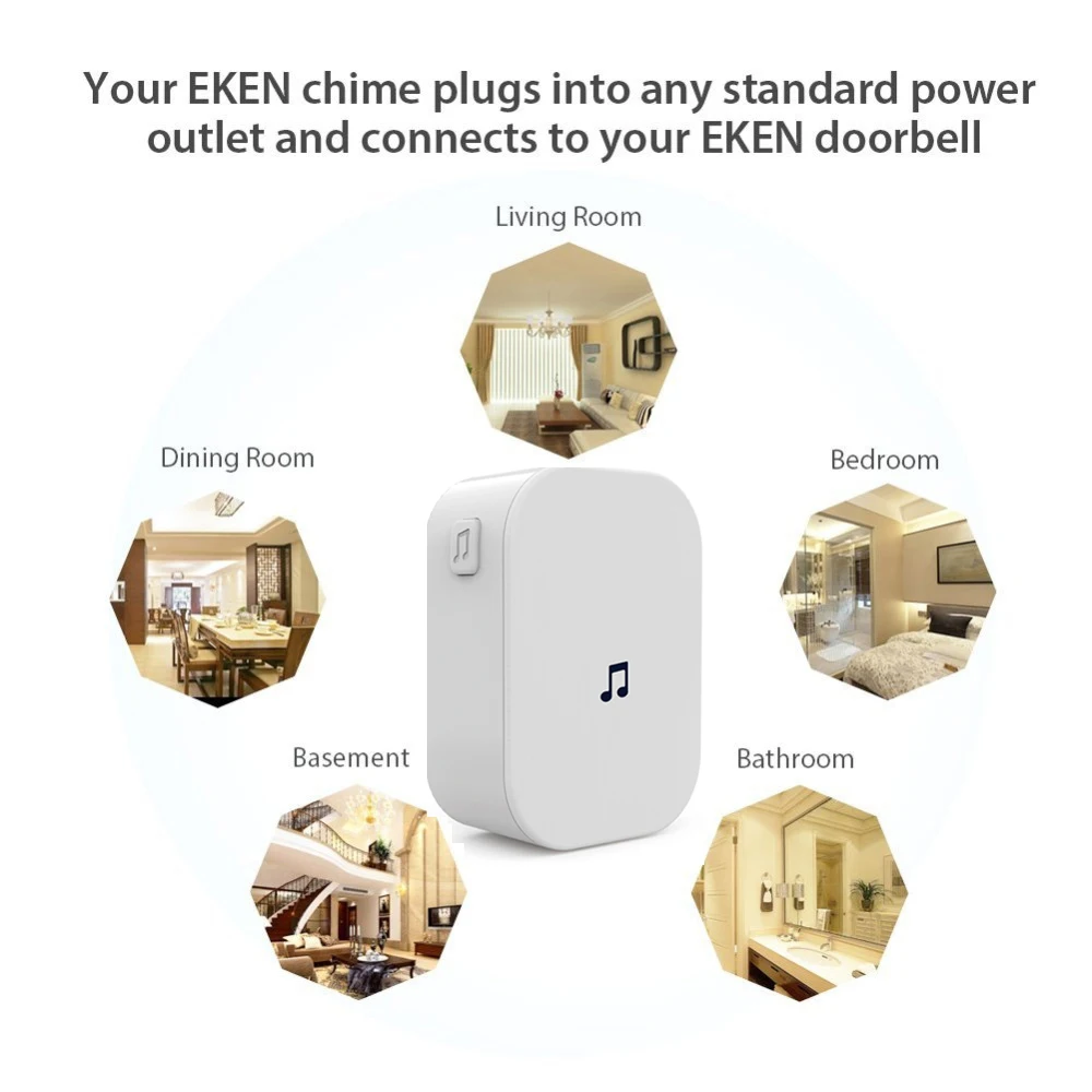 Видео дверной звонок Chime для EKEN V5 V6 V7 в режиме реального времени WiFi ночное видение