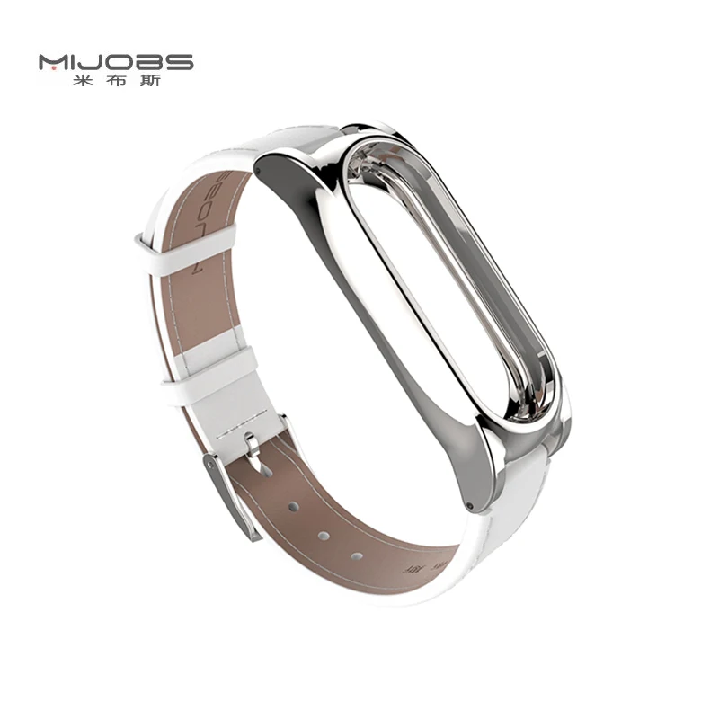 Оригинальный кожаный ремешок Mijobs для Xiaomi Mi Band 2 на запястье смарт браслет Miband