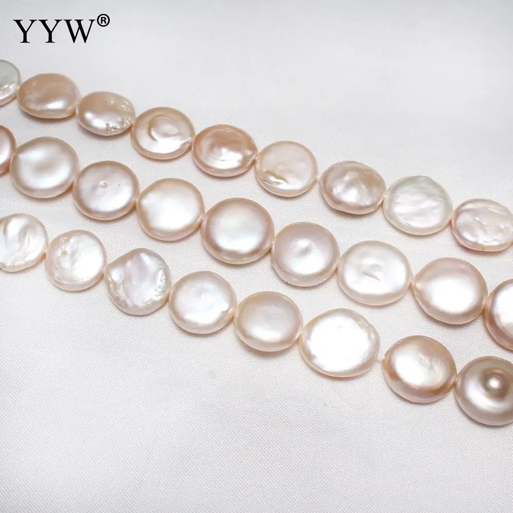 YYW высокое качество культивированная Монетка пресноводные жемчужные бусины