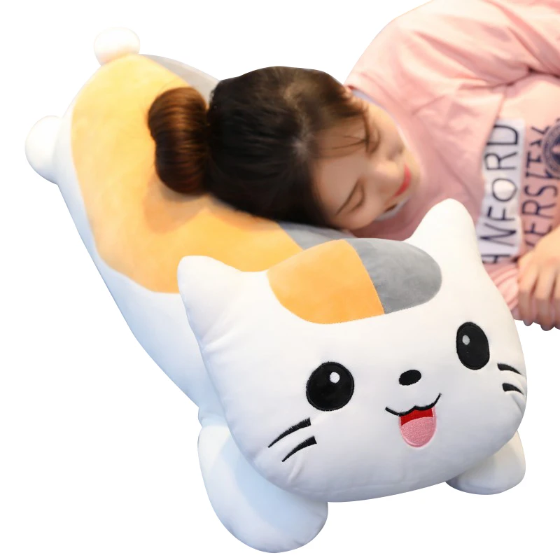 

50/70cm Kawaii Stuffed Soft Cute Cat Pillow Plush Good Quality Cat Animal Plush Toys Home Decoration Dolls Kids Gifts