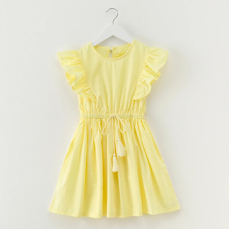 Лето 2018 платье для маленькой девочки Детский сарафан с рукавами-лепестками
