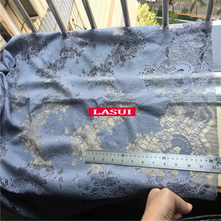 LASUI 1,5 м = 1 шт Высокое качество 23 Цвета двухцветная красивая кружевная ткань с ресницами DIY платье рубашка ткань мягкая приятная для кожи C0157