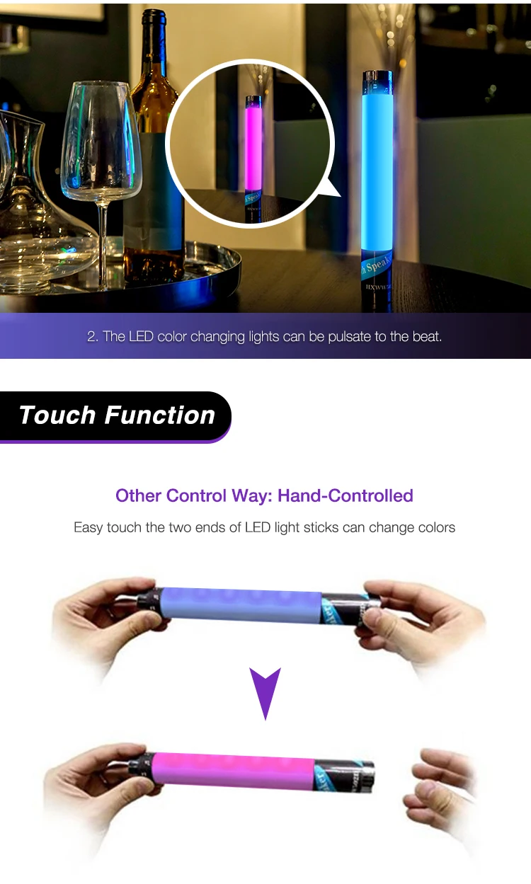 HXWW Touch sense наружные вечерние Сменные светодиодный bluetooth-колонка беспроводной динамик для концерта