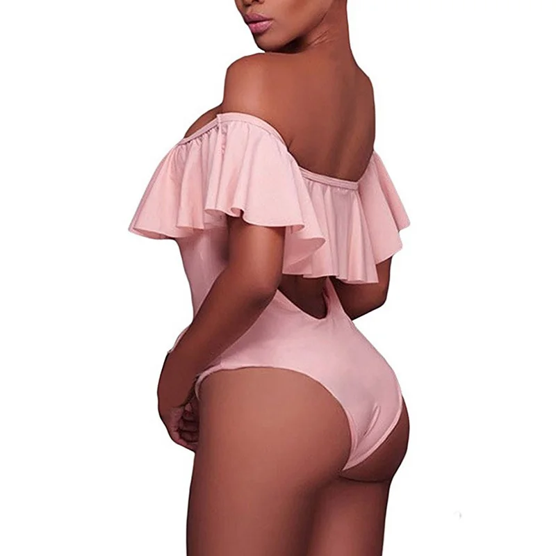 Пикантный слитный купальник TCBSG купальный костюм с оборками однотонная одежда