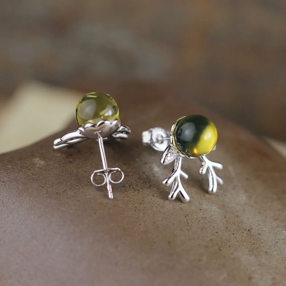 L&ampP Mexico Amber Reindeer Stud Earrings For Women 100% 925 Sterling Silver Fine Jewelry Birthday gift | Украшения и аксессуары