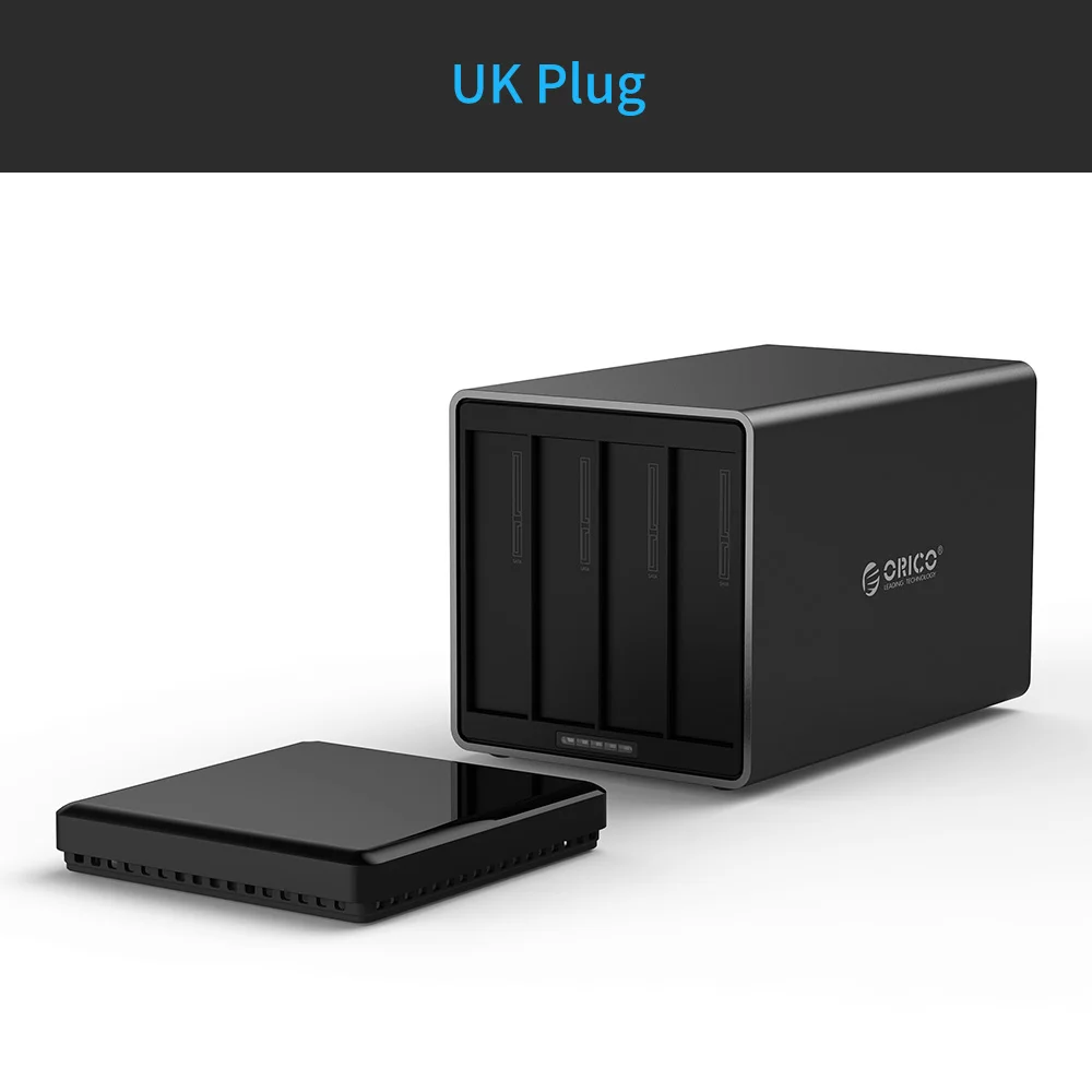 ORICO NS400U3 4 Bay USB3.0 док-станцию жёсткого диска Поддержка 40 ТБ хранения USB3.0 5 Гбит/с UASP с 12V6. 5A адаптер инструмент корпус для жесткого диска - Цвет: UK Plug