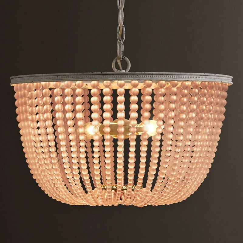 Подвесная лампа ZX в американском стиле с матовым кристаллом ретро железная