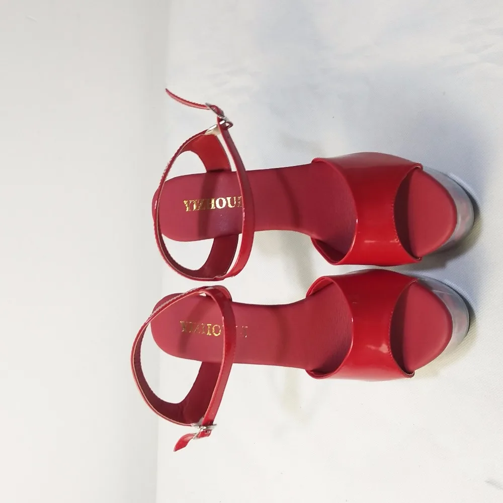 The 6-inch shoes are 15cm high heels and platform gladiator's buttoned dancing | Спорт и развлечения