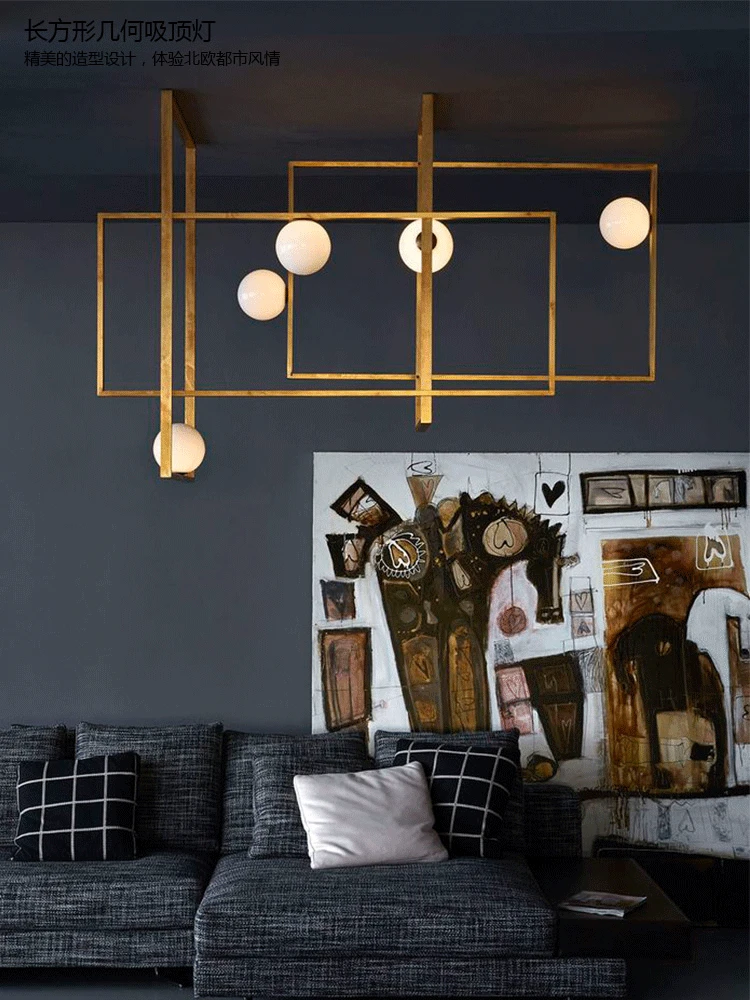 Современные Люстры Из Латуни MONDRIAN стеклянный потолочный светильник от VeniceM lampe светодиодный светильник Lampadario iluminaria для гостиной столовой