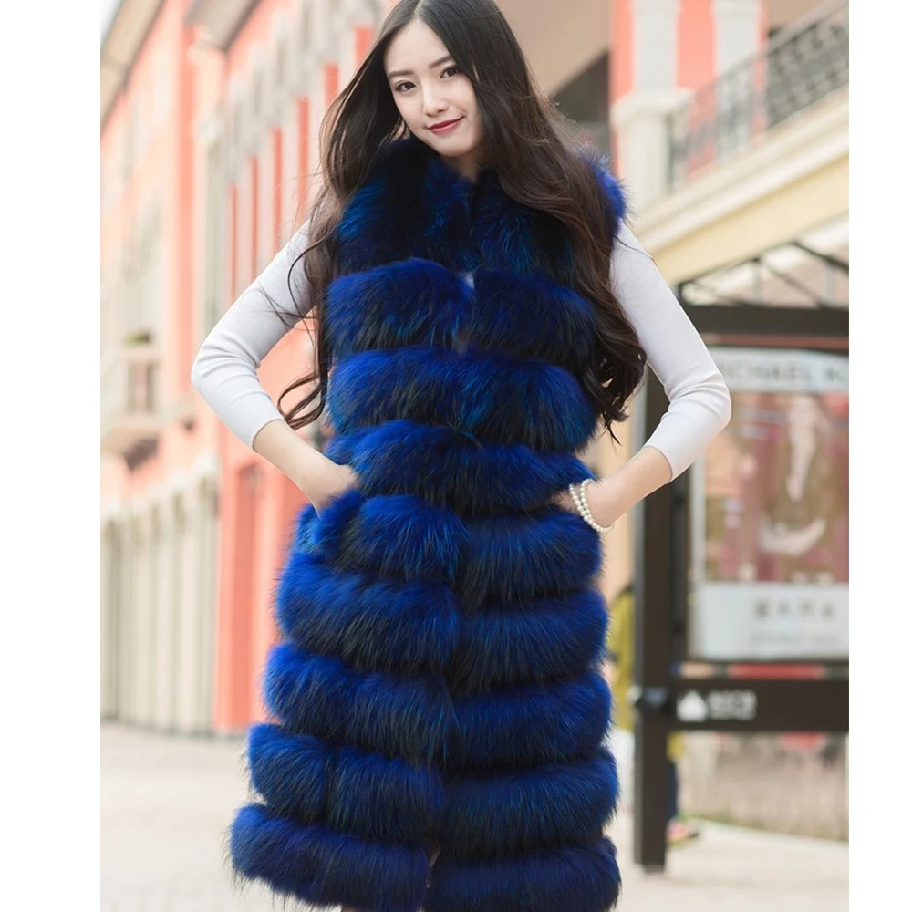 2018 Real Natural Fur Vest Women's Genuine Warm Leather Jacket Overcoat Girl's Coat V#03 | Женская одежда