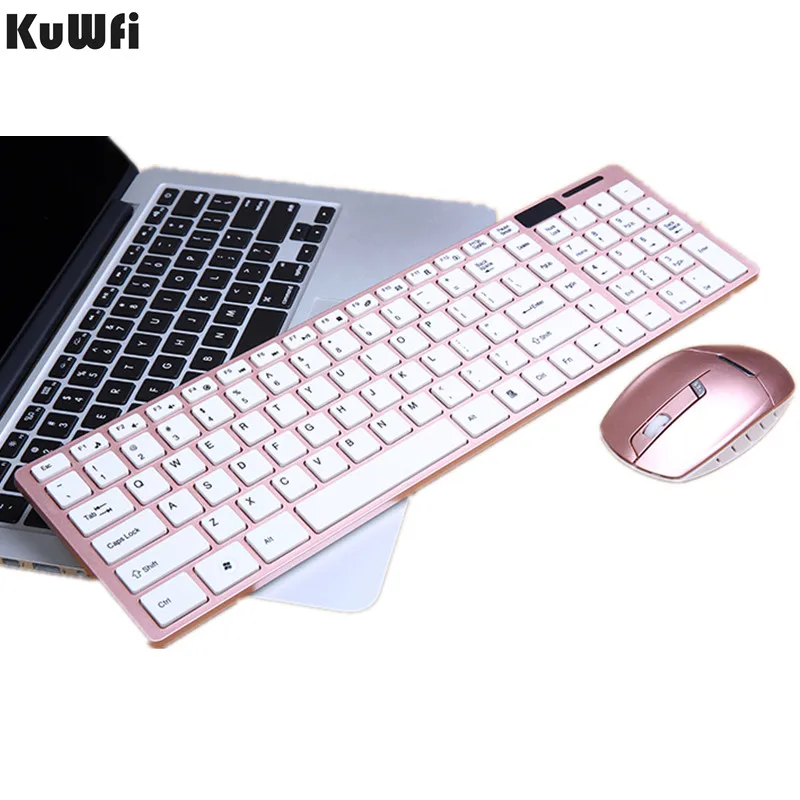 2 4G Беспроводная клавиатура с мышью комбо оптическая 1600 точек/дюйм ультратонкая