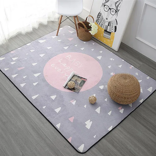 pink Nordic Geometry Rectangle Carpet Thicken Soft Kids Room Play Tents Mat Bedroom Area Rugs Large Pink Carpets for Living Room - Цвет: pink