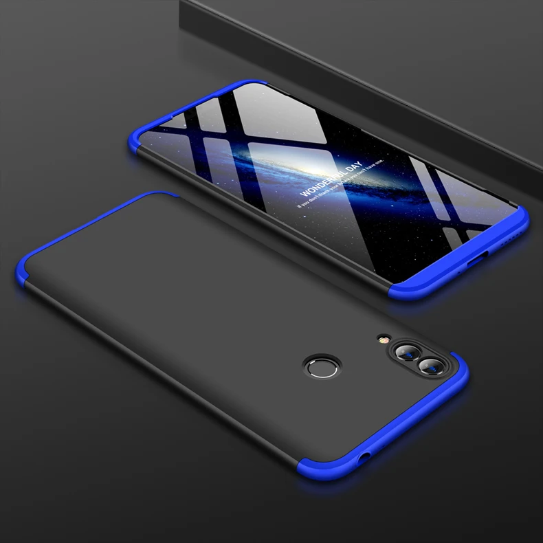 2 Для huawei Honor 8C чехол Honor8c 360 градусов полный корпус чехол для huawei Honor 8C Гибридный противоударный чехол со стеклянной пленкой - Цвет: 2