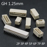 20pcslot gh 1 25mm lying with lock connector smt horizontal 2p 3p 4p 5p 6p 8p jst a1257