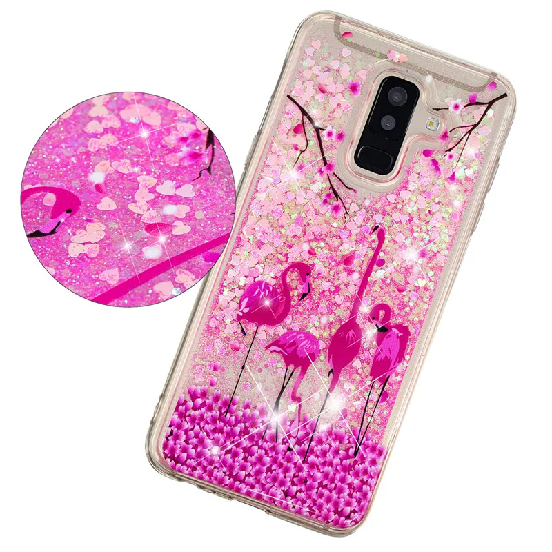 Silicone Case on For Fundas Samsung Galaxy A6 2018 Liquid Glitter Soft TPU Phone Cases Coque Plus Cover |