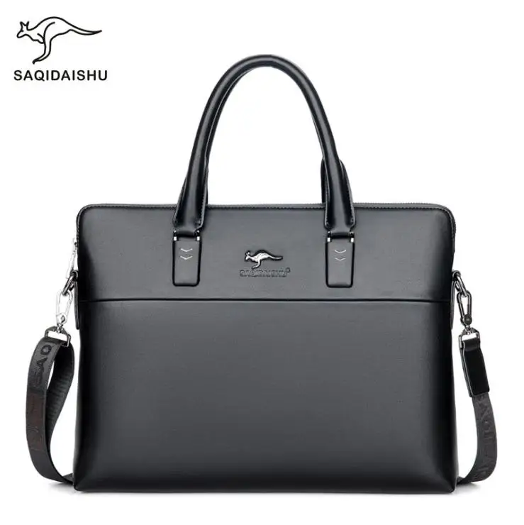 Men briefcases big business Bag a4 notebook Split Leather formal work bags Male Crossbody Messenger handbags