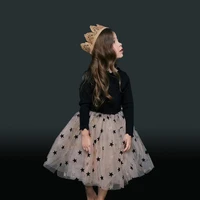 spring stars print children girls clothes for girls tutu dress kids girls party wear clothing ball gown 1 6y