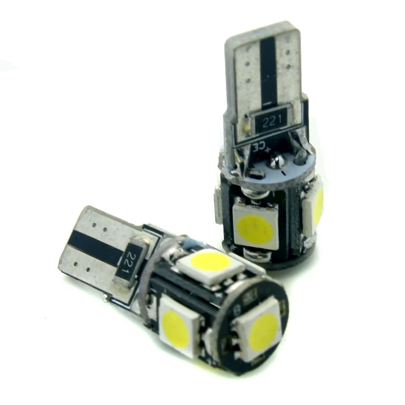 2 шт. маленький размер Canbus без ошибок LED T10 W5W 5050 5SMD светодиодные лампы