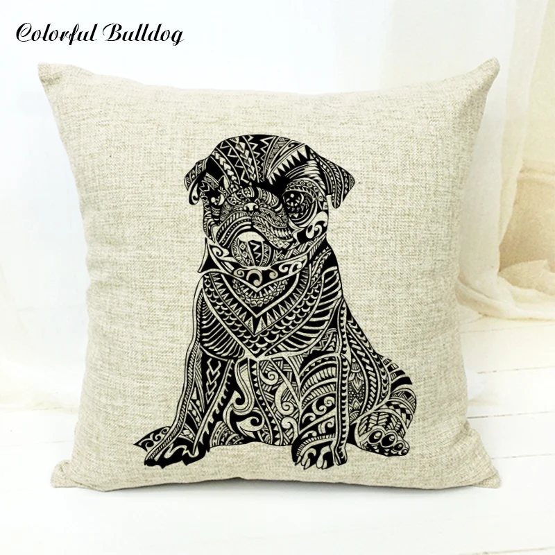 Красочные геометрические чехол для подушки с изображением животных кошка маска