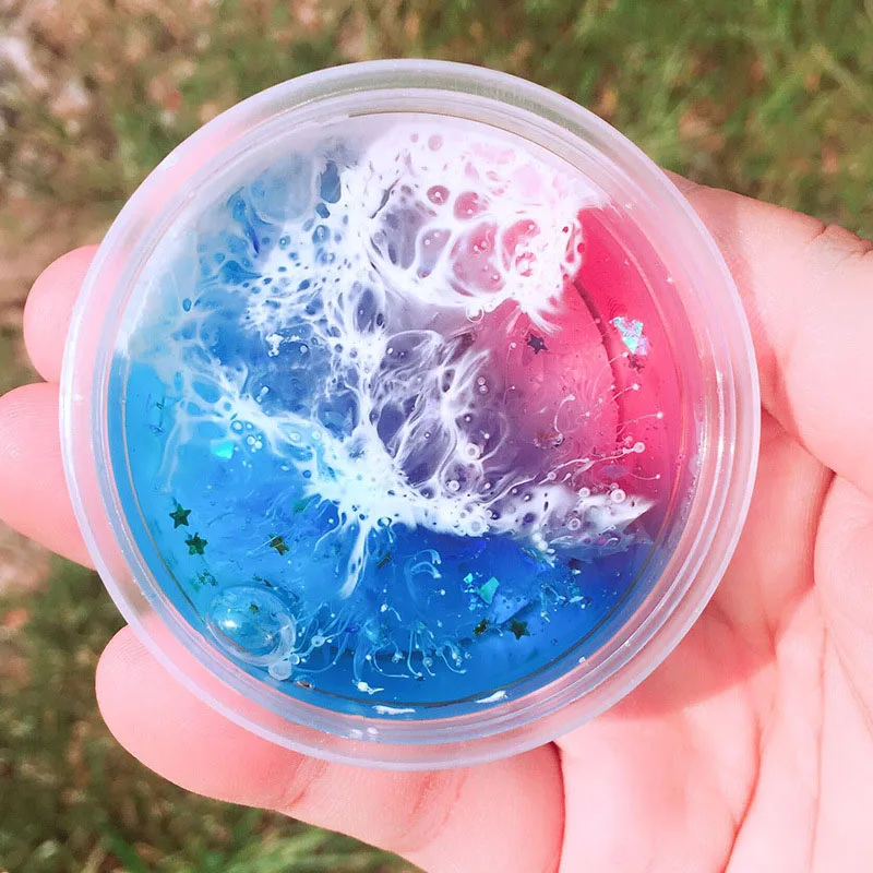 60ML 2018New пена прозрачный пушистый слизи DIY Кристалл Лизун тесто Анти Стресс облако грязи игрушка Моделирование из пластилина глины для детей игрушки - Цвет: 60ML