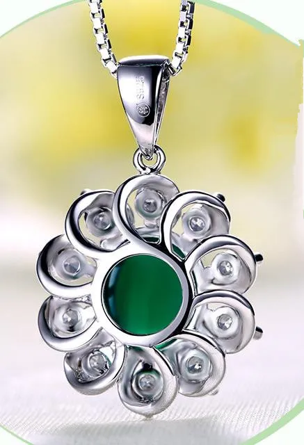 Женское винтажное ожерелье с подвеской в виде зеленого цветка Everoyal модное