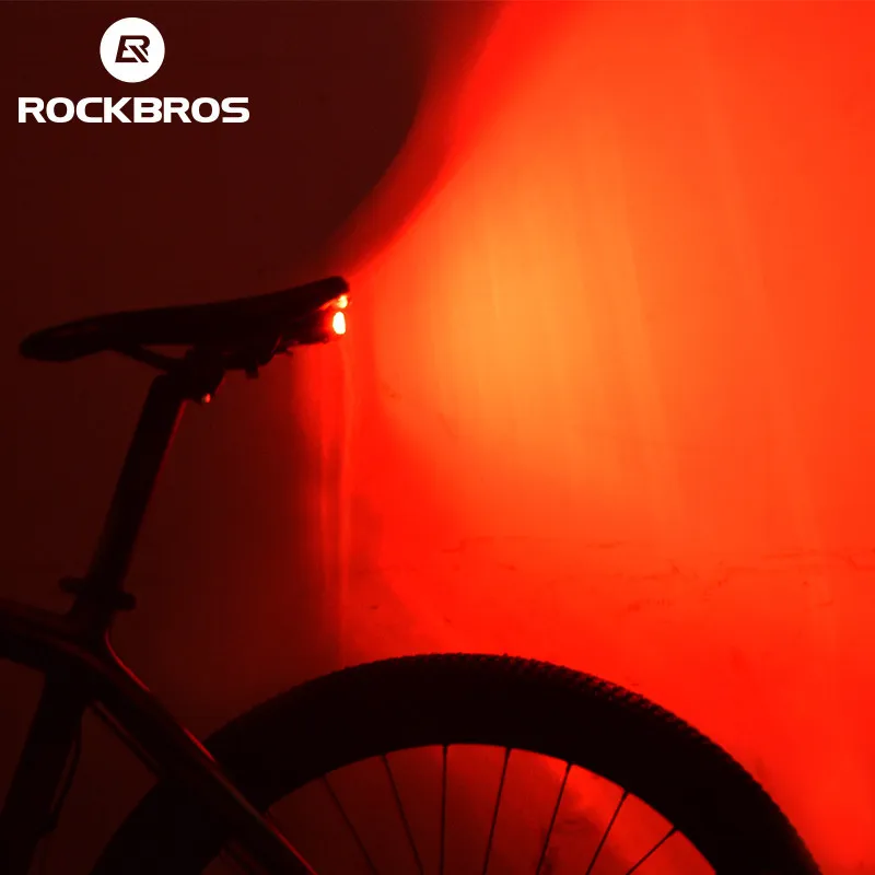 ROCKBROS Bicycle Rear Light Smart Taillight Anti-theft Alarm Remote Shock Sensor Safe Flash Cycling Equipment | Спорт и развлечения