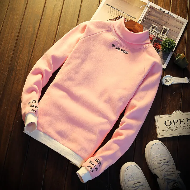 Pink Модный стильный мужской свитер VERSMA, Повседневная Уличная одежда, толстовки с буквенным принтом, черный свитер, пуловер для мужчин - Цвет: Pink
