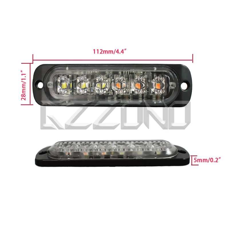 12V24V 2/4 шт 6 светодиодных стробоскопических сигнальных огней Стробоскопическая