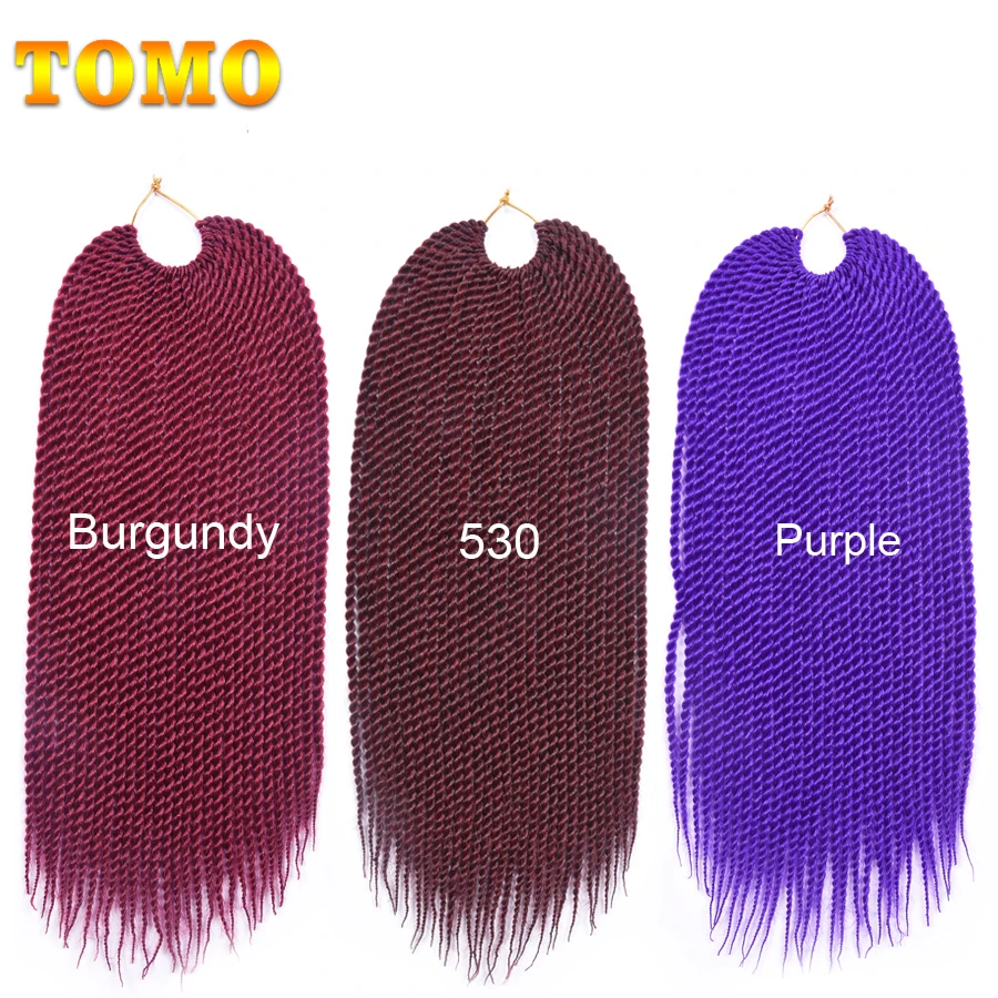 TOMO, 30 корней, 14 дюймов, 16 дюймов, 18 дюймов, 20 дюймов, 22 дюйма, Омбре, синтетические косички, для наращивания волос, маленькие, вязанные крючком косички, Сенегальский твист для черных женщин