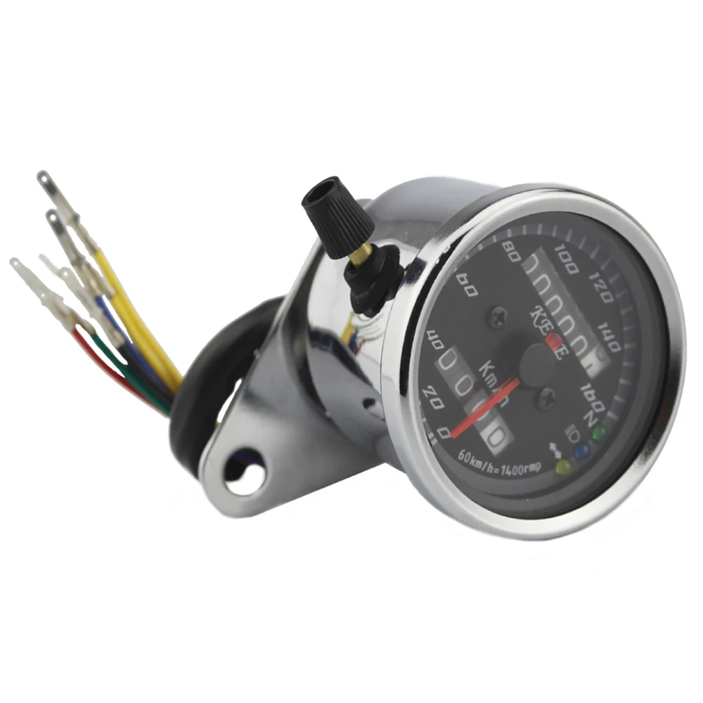 Серебряный мотоцикл Cafe Racer Спидометр Одометр 0 160 км/ч инструмент светодиодный ным