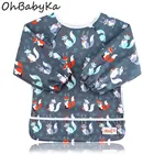 Нагрудник Ohbabyka, регулируемый, на липучке, с единорогом, для кормления детей, непромокаемые детские нагрудники