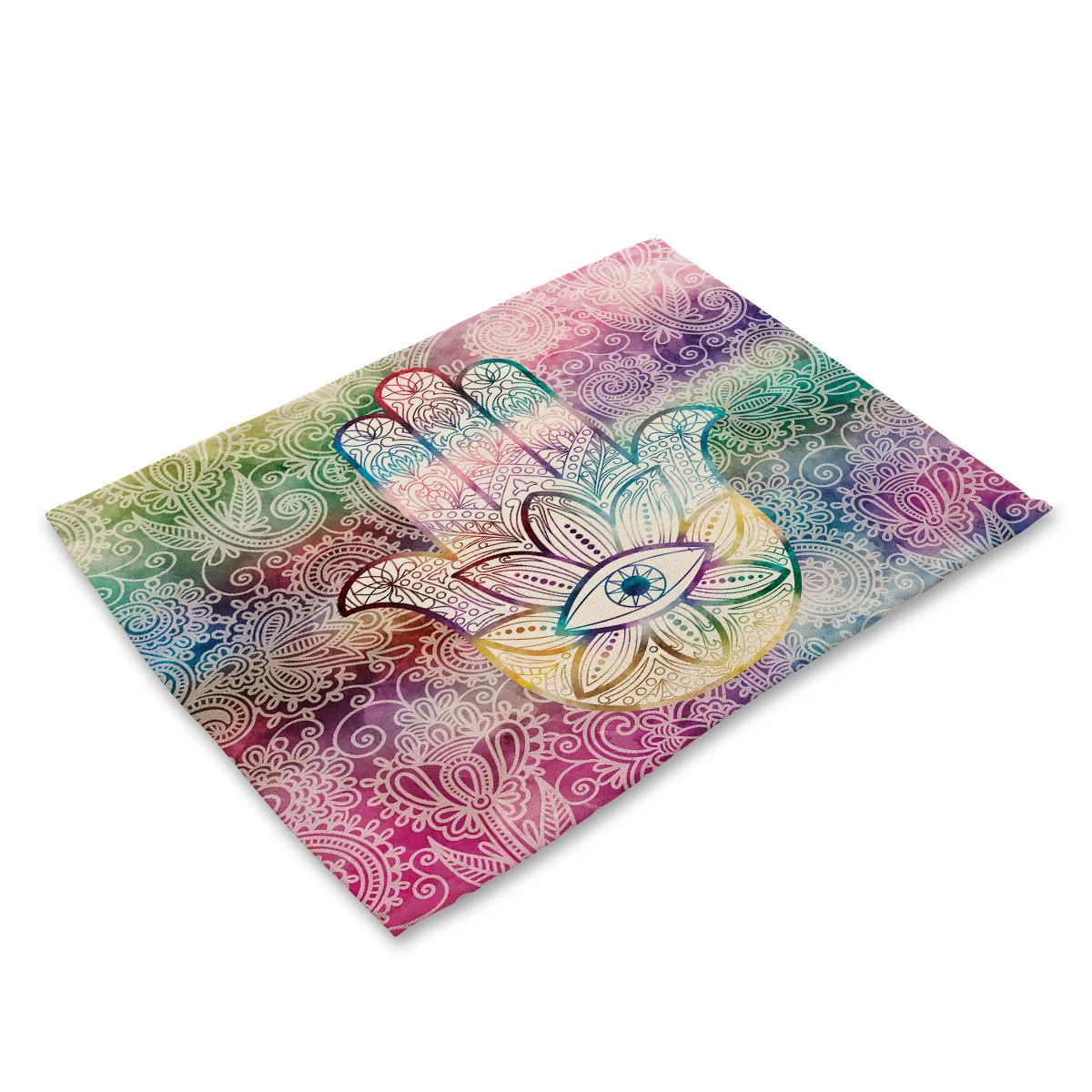 Indian Buddha Pattern Table Mat Rectangle Linen Place Mats for Dining Kitchen Accessories Decoration | Дом и сад