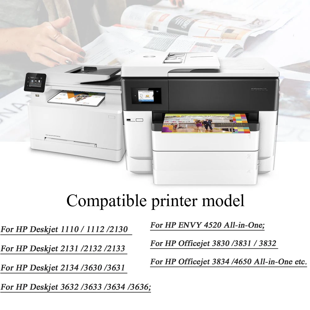 3PK 63XL заправленный чернильный картридж Замена для HP 63 XL Deskjet 1112 2130 3630 3632Officejet 3830 4652