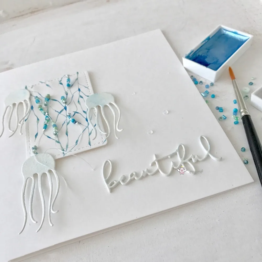 Металлические режущие штампы свинья для рукоделия 2 шт. Океаническая Медуза