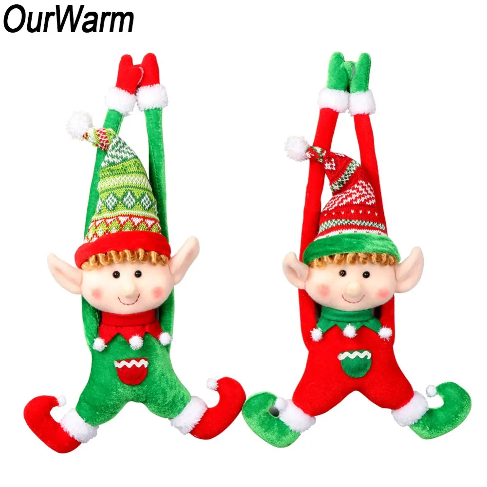 OurWarm 2 шт. Плюшевые рождественские эльфы куклы Рождественская елка украшения игрушки Рождественские украшения для дома рождественские украшения двери