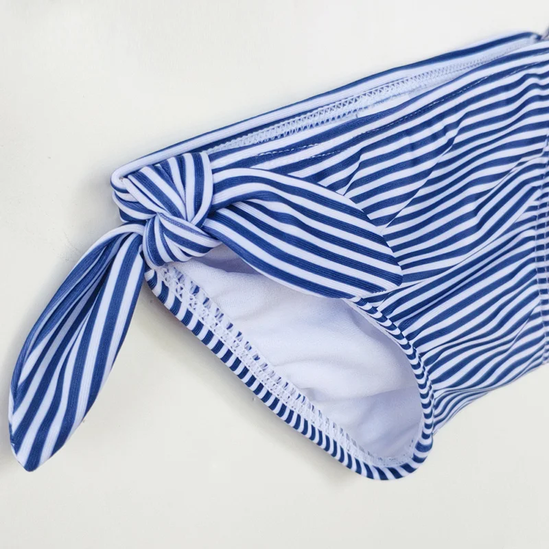 Раздельный купальник для девочек пляжный в морскую полоску UV50 +|Купальные